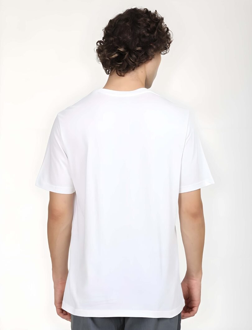 White Graphic Print Cotton Regular T-Shirt for Men – Casual Wear by Just Casual - Image 5