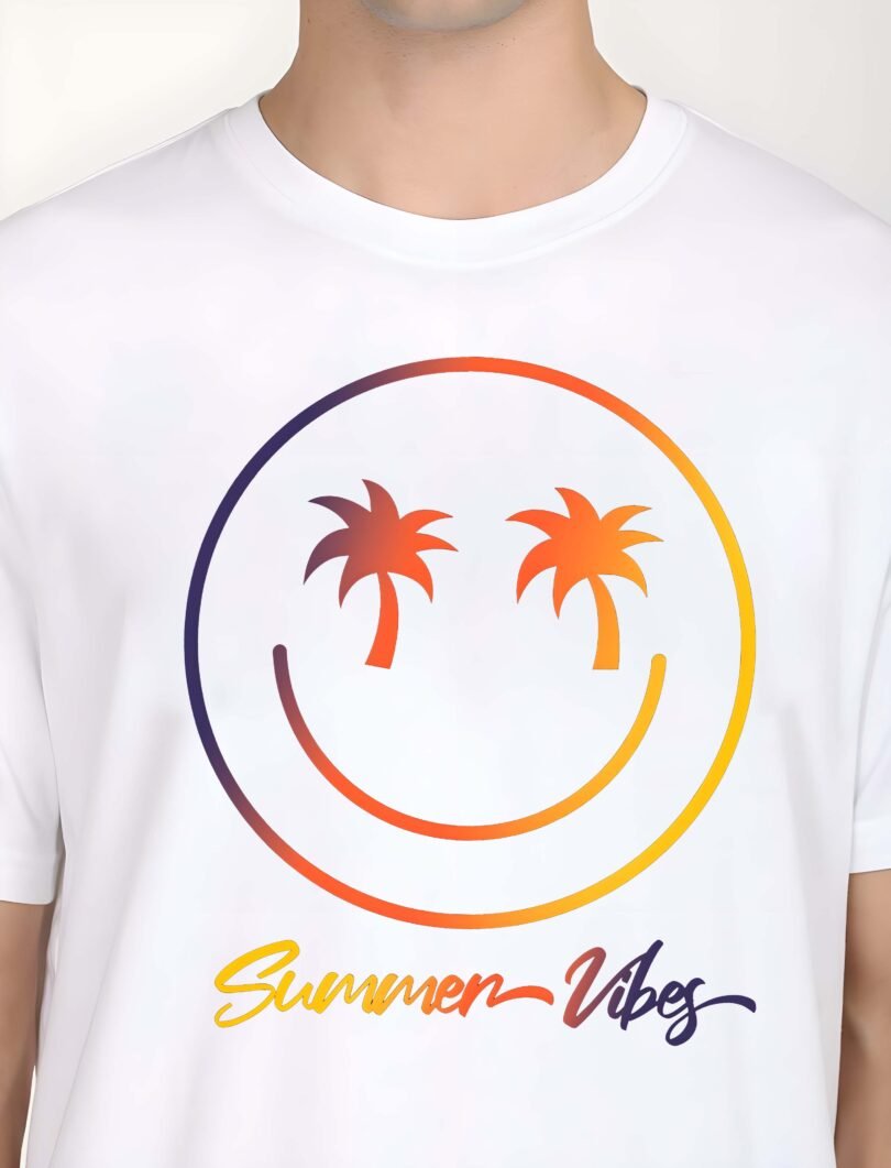 White Graphic Print Cotton Regular T-Shirt for Men – Casual Wear by Just Casual - Image 4