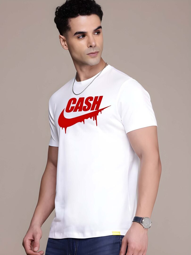 White Graphic Print Cotton Regular T-Shirt for Men – Casual Wear by Just Casual - Image 4
