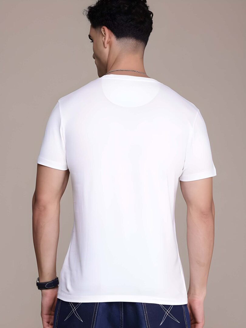 White Graphic Print Cotton Regular T-Shirt for Men – Casual Wear by Just Casual - Image 5