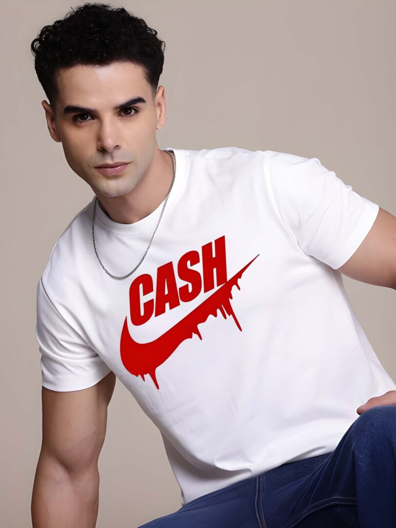 White Graphic Print Cotton Regular T-Shirt for Men – Casual Wear by Just Casual - Image 3