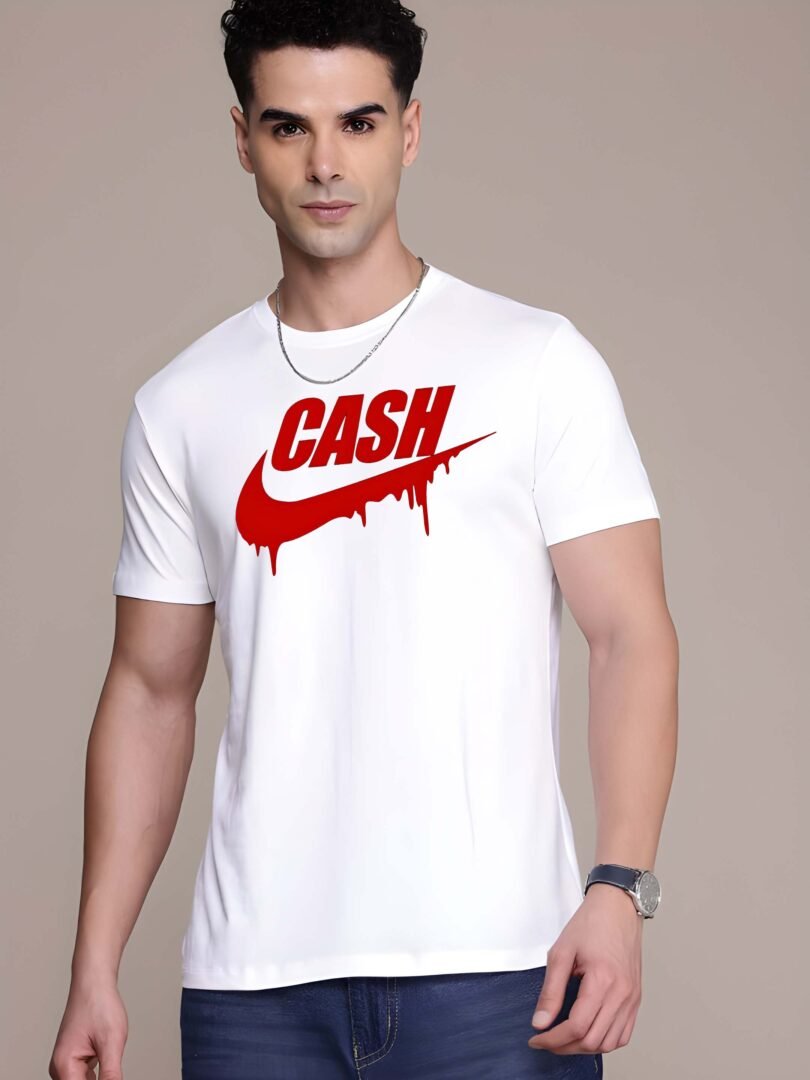 White Graphic Print Cotton Regular T-Shirt for Men – Casual Wear by Just Casual - Image 2
