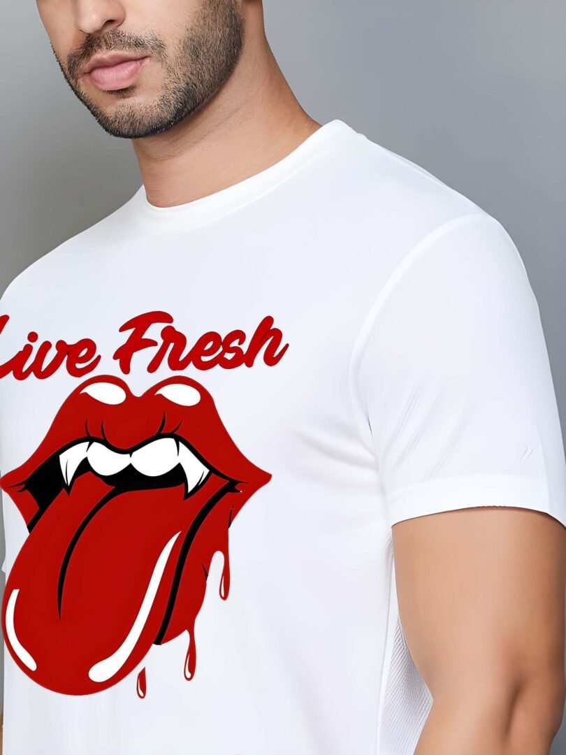 White Graphic Print Cotton Regular T-Shirt for Men – Casual Wear by Just Casual - Image 3