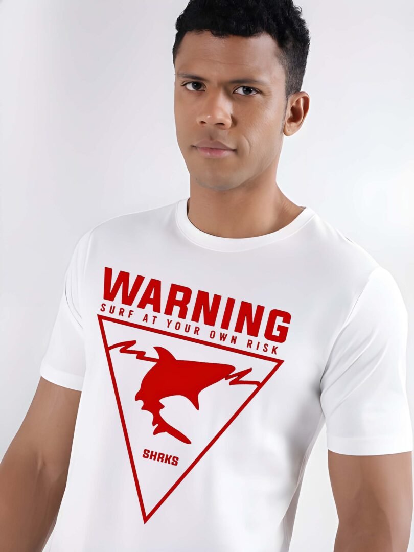 White Graphic Print Cotton Regular T-Shirt for Men – Casual Wear by Just Casual - Image 2