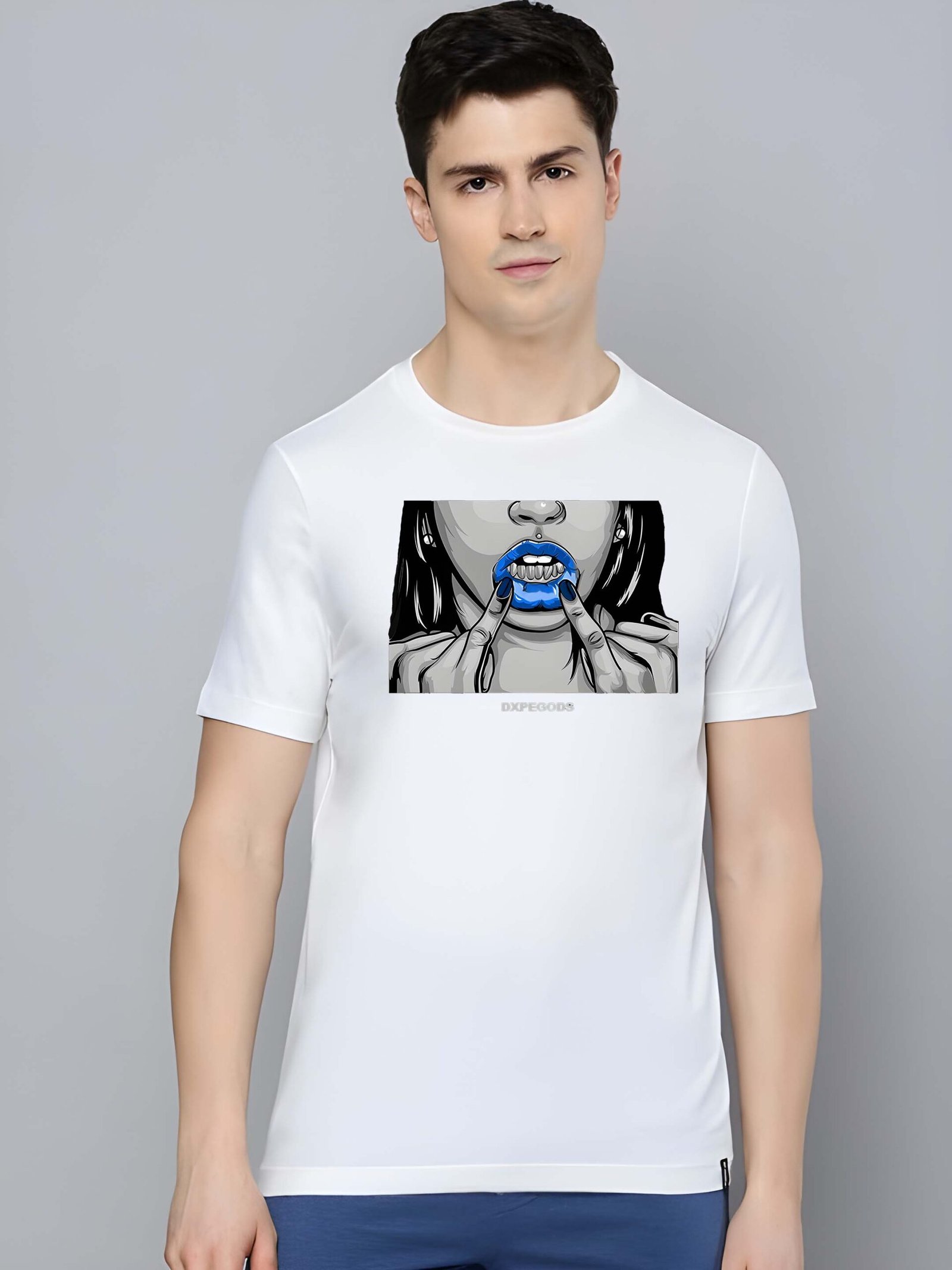 White Graphic Print Cotton Regular T-Shirt for Men – Casual Wear by Just Casual - Image 2