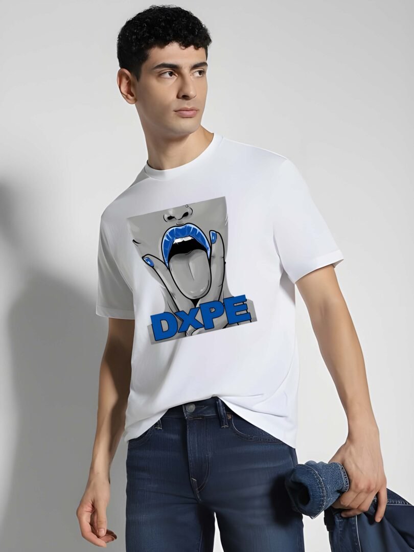 White Graphic Print Cotton Regular T-Shirt for Men – Casual Wear by Just Casual - Image 4