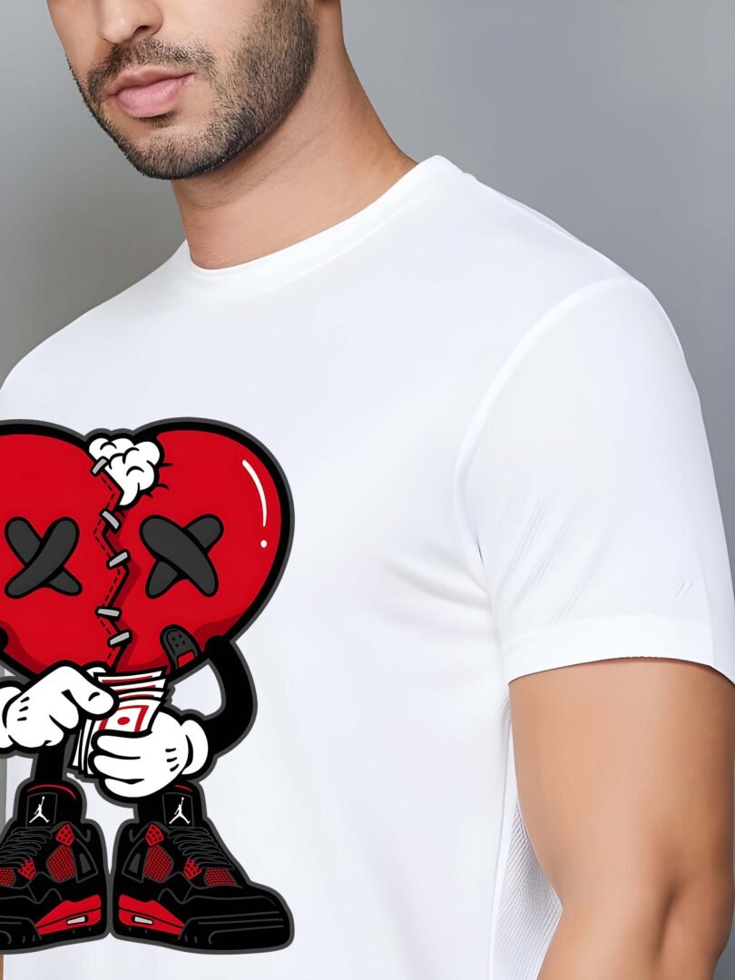 White Graphic Print Cotton Regular T-Shirt for Men – Casual Wear by Just Casual - Image 4