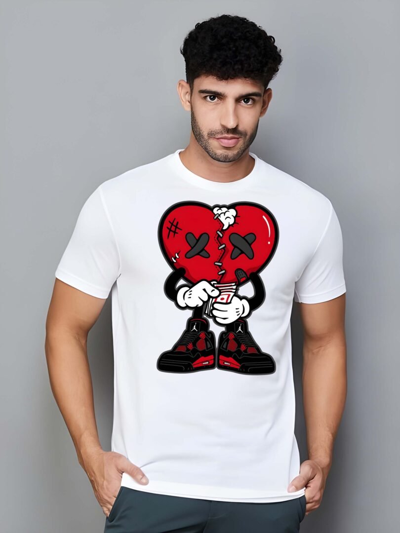 White Graphic Print Cotton Regular T-Shirt for Men – Casual Wear by Just Casual - Image 2