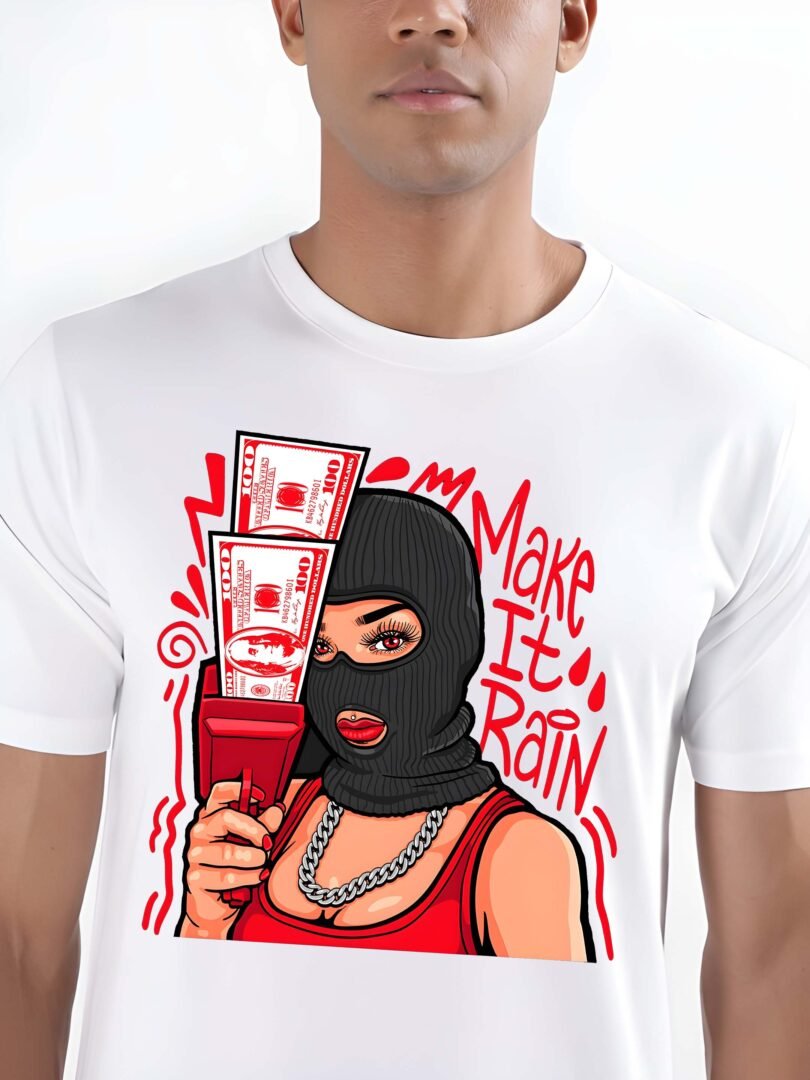 White Graphic Print Cotton Regular T-Shirt for Men – Casual Wear by Just Casual - Image 4