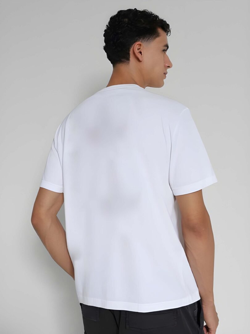 White Graphic Print Cotton Regular T-Shirt for Men – Casual Wear by Just Casual - Image 5