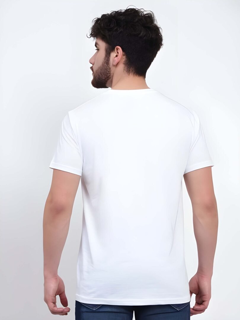 White Graphic Print Cotton Regular T-Shirt for Men – Casual Wear by Just Casual - Image 5