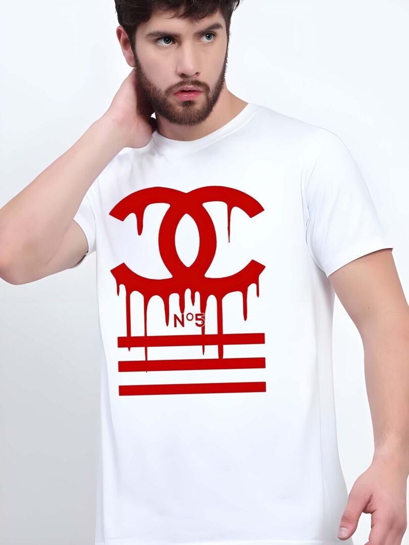 White Graphic Print Cotton Regular T-Shirt for Men – Casual Wear by Just Casual - Image 3