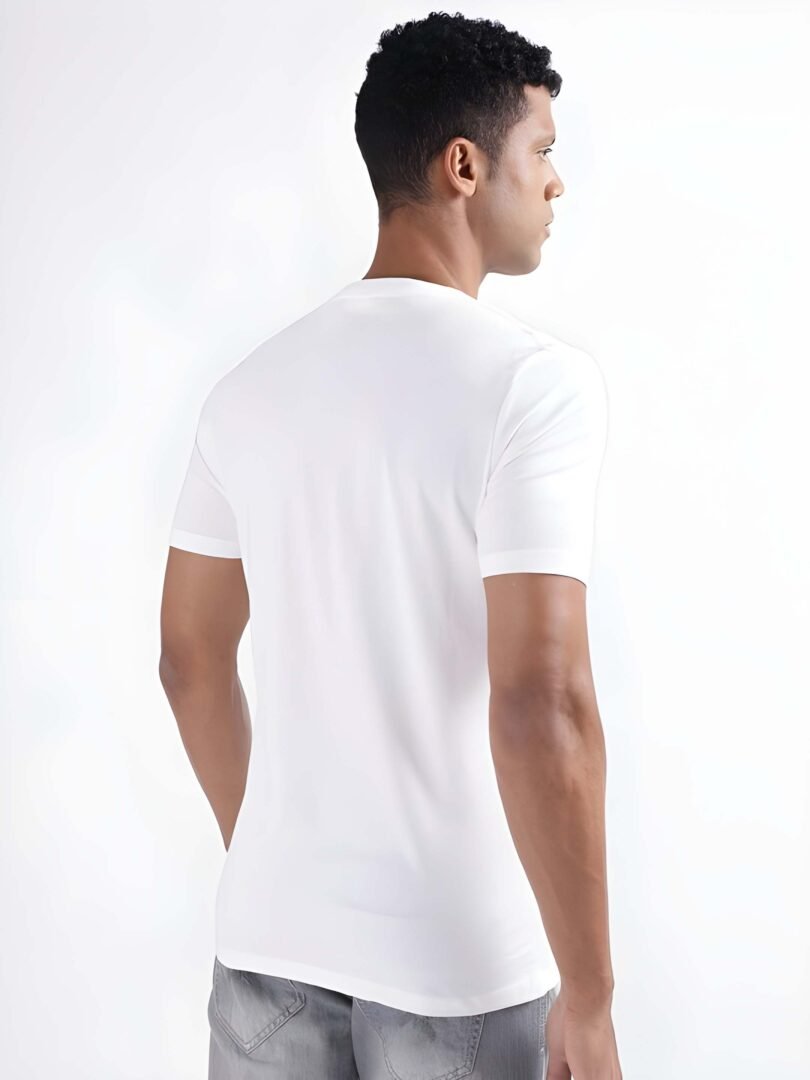 White Graphic Print Cotton Regular T-Shirt for Men – Casual Wear by Just Casual - Image 5