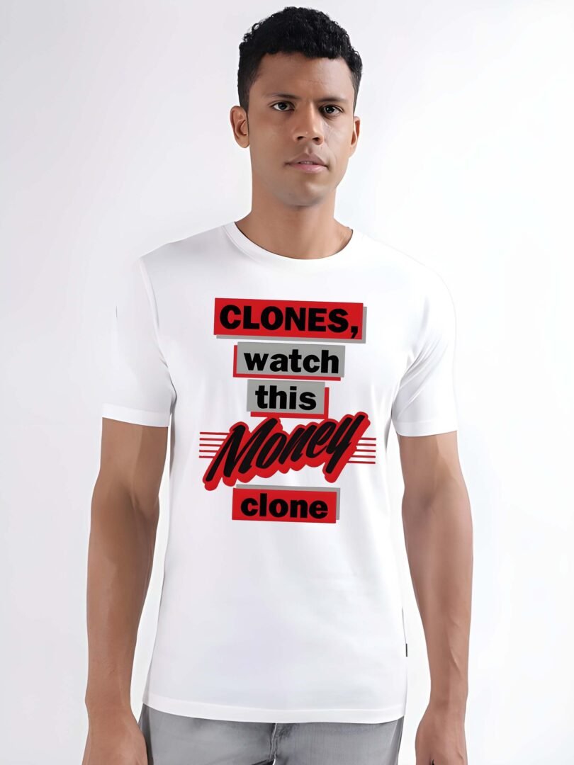 White Graphic Print Cotton Regular T-Shirt for Men – Casual Wear by Just Casual - Image 2