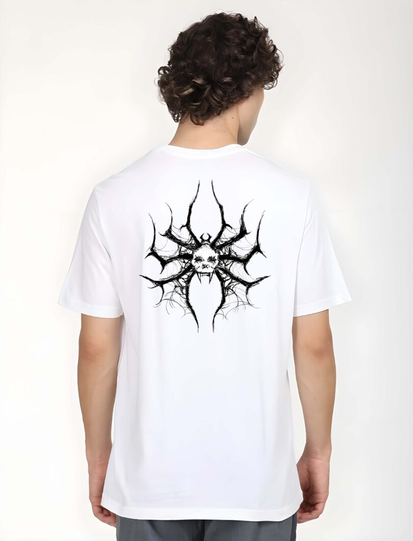 White Graphic Print Cotton Regular T-Shirt for Men – Casual Wear by Just Casual - Image 5