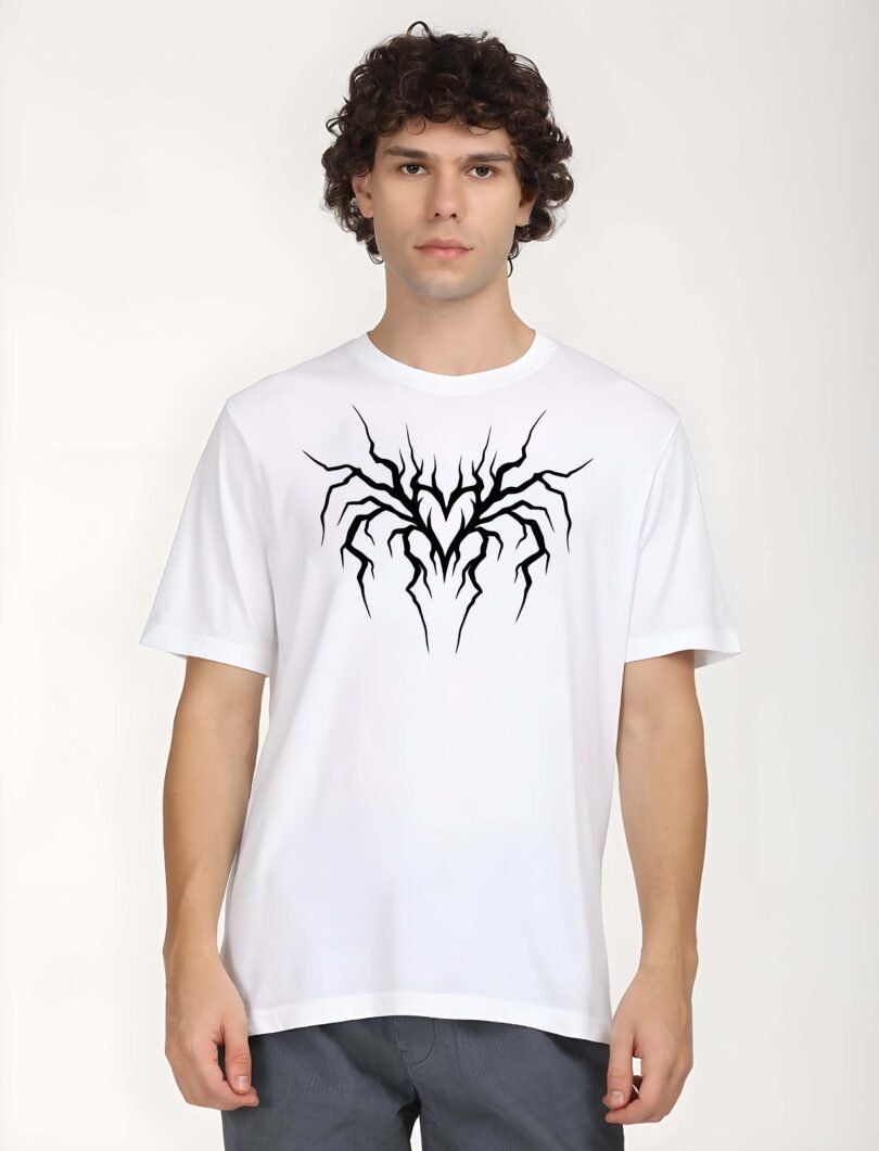 White Graphic Print Cotton Regular T-Shirt for Men – Casual Wear by Just Casual - Image 4