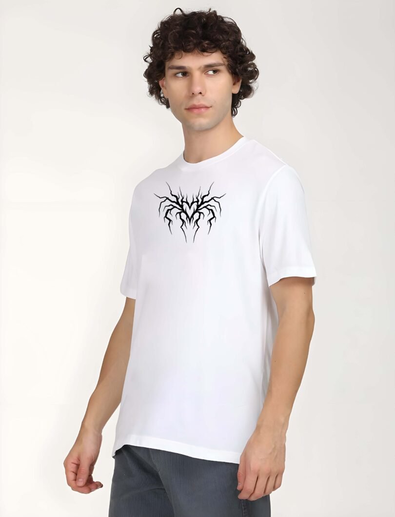 White Graphic Print Cotton Regular T-Shirt for Men – Casual Wear by Just Casual - Image 3