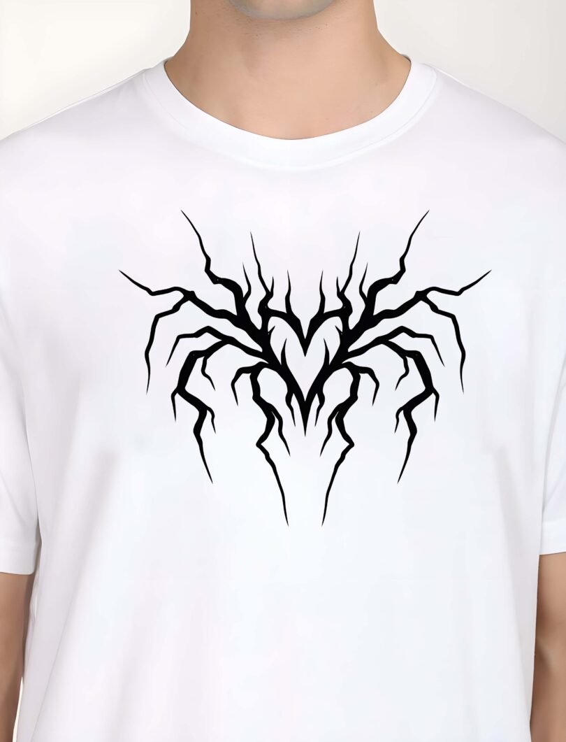 White Graphic Print Cotton Regular T-Shirt for Men – Casual Wear by Just Casual - Image 2