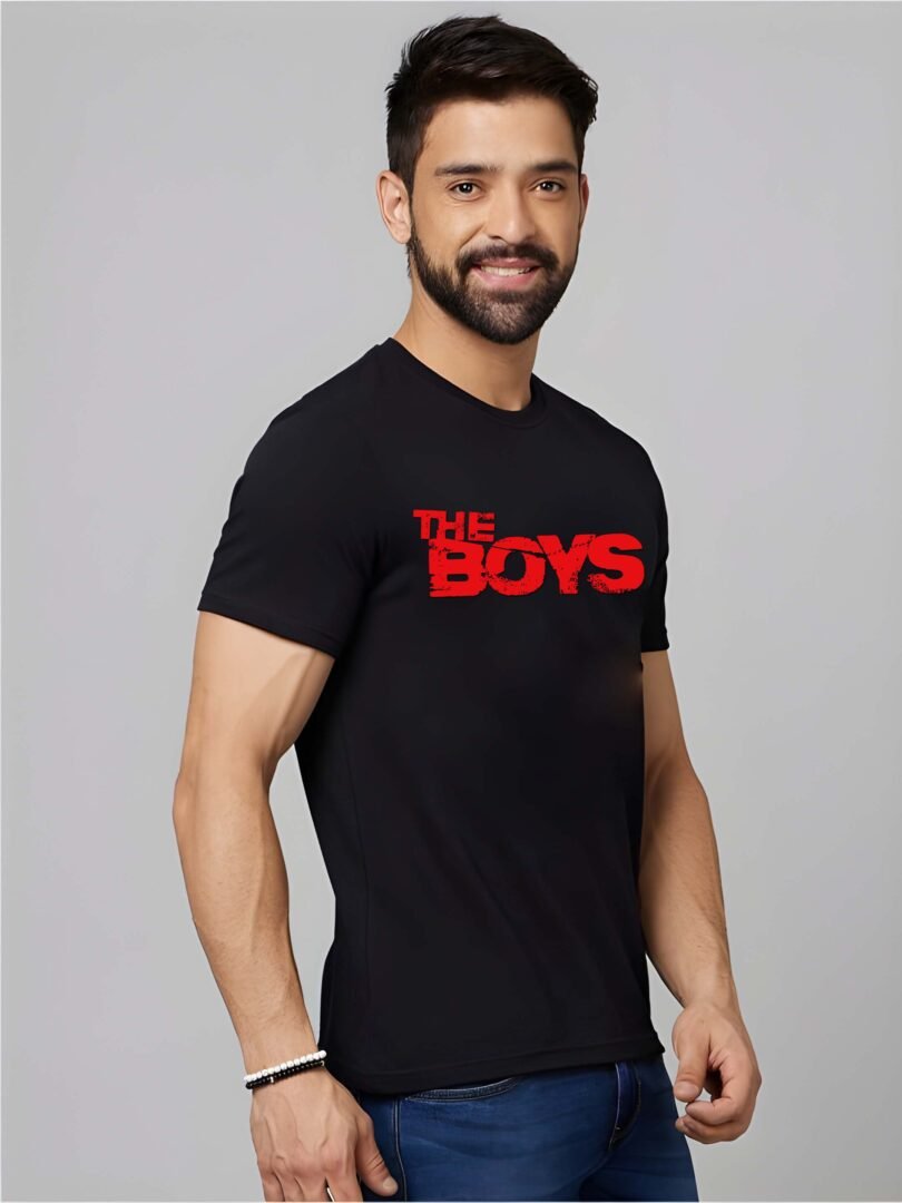 Black Graphic Print Cotton Regular T-Shirt for Men Casual Wear by Just Casual - Image 3