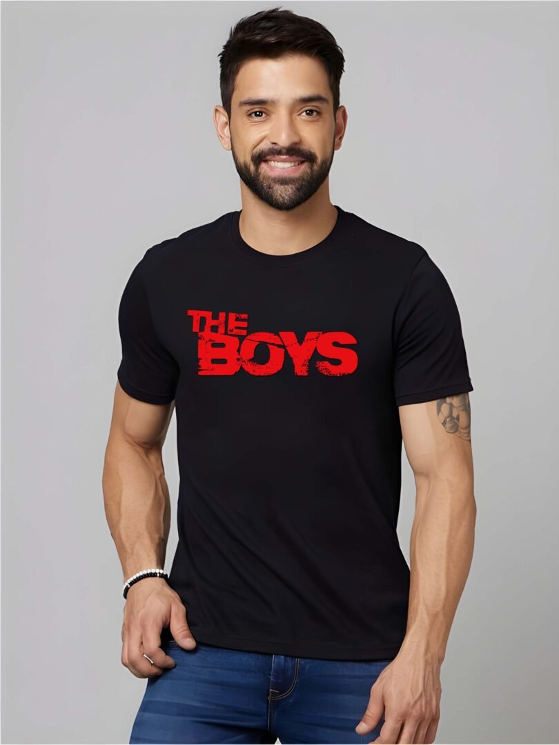 Black Graphic Print Cotton Regular T-Shirt for Men Casual Wear by Just Casual - Image 2
