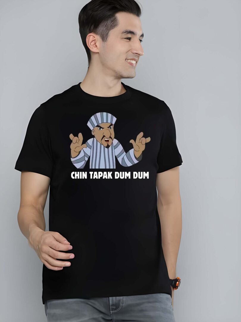 Black Graphic Print Cotton Regular T-Shirt for Men Casual Wear by Just Casual - Image 2