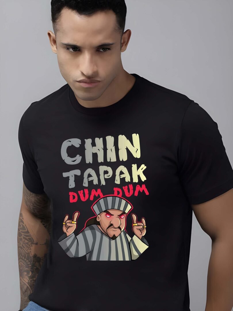Black Graphic Print Cotton Regular T-Shirt for Men Casual Wear by Just Casual - Image 2