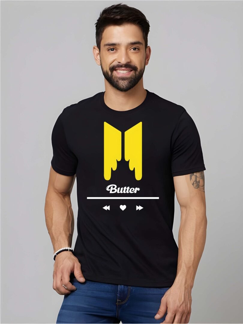 Black Graphic Print Cotton Regular T-Shirt for Men Casual Wear by Just Casual - Image 2