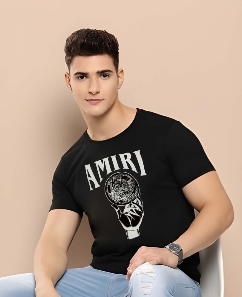 Black Graphic Print Cotton Regular T-Shirt for Men Casual Wear by Just Casual - Image 2