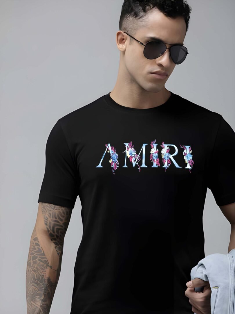 Black Graphic Print Cotton Regular T-Shirt for Men Casual Wear by Just Casual - Image 5
