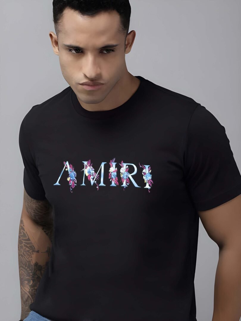 Black Graphic Print Cotton Regular T-Shirt for Men Casual Wear by Just Casual - Image 3