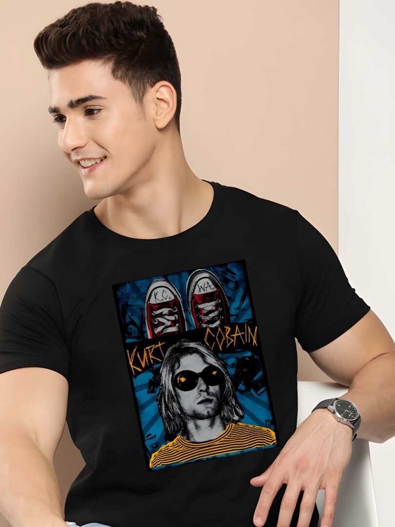 Black Graphic Print Cotton Regular T-Shirt for Men Casual Wear by Just Casual - Image 2