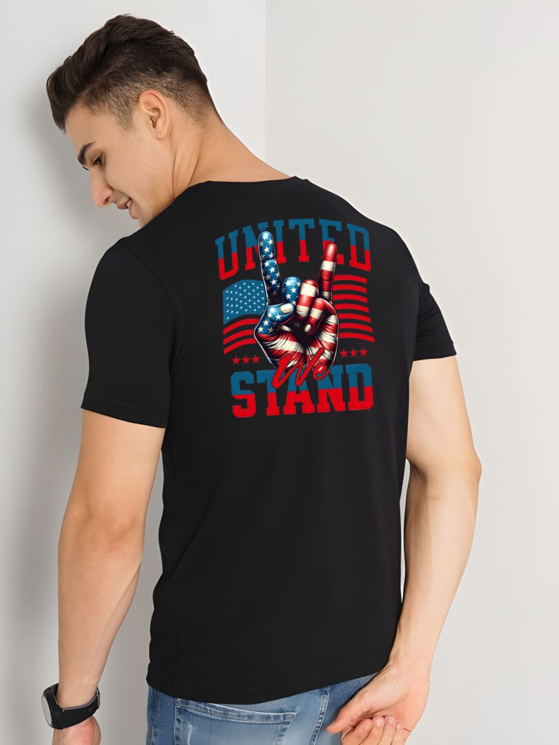 Black Graphic Print Cotton Regular T-Shirt for Men Casual Wear by Just Casual - Image 5