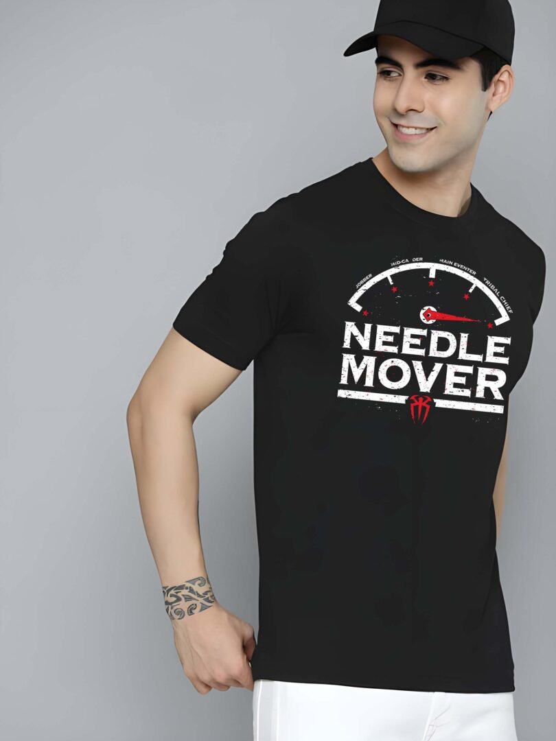 Black Graphic Print Cotton Regular T-Shirt for Men Casual Wear by Just Casual - Image 3