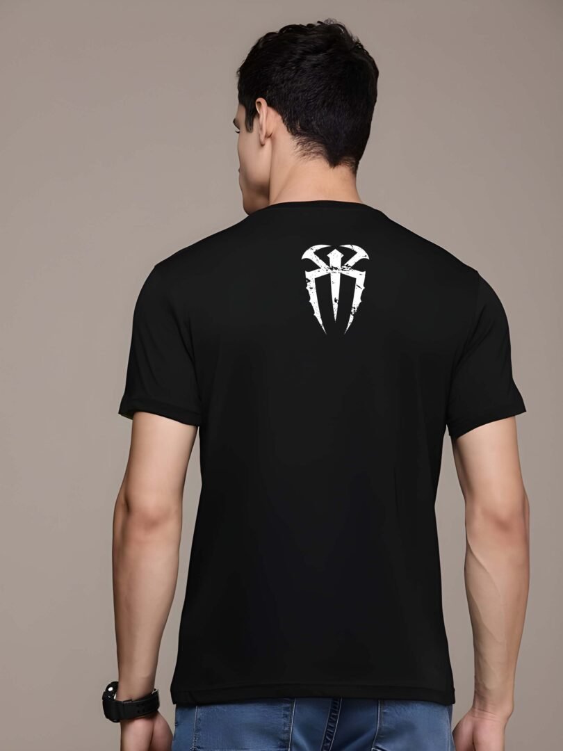 Black Graphic Print Cotton Regular T-Shirt for Men Casual Wear by Just Casual - Image 5