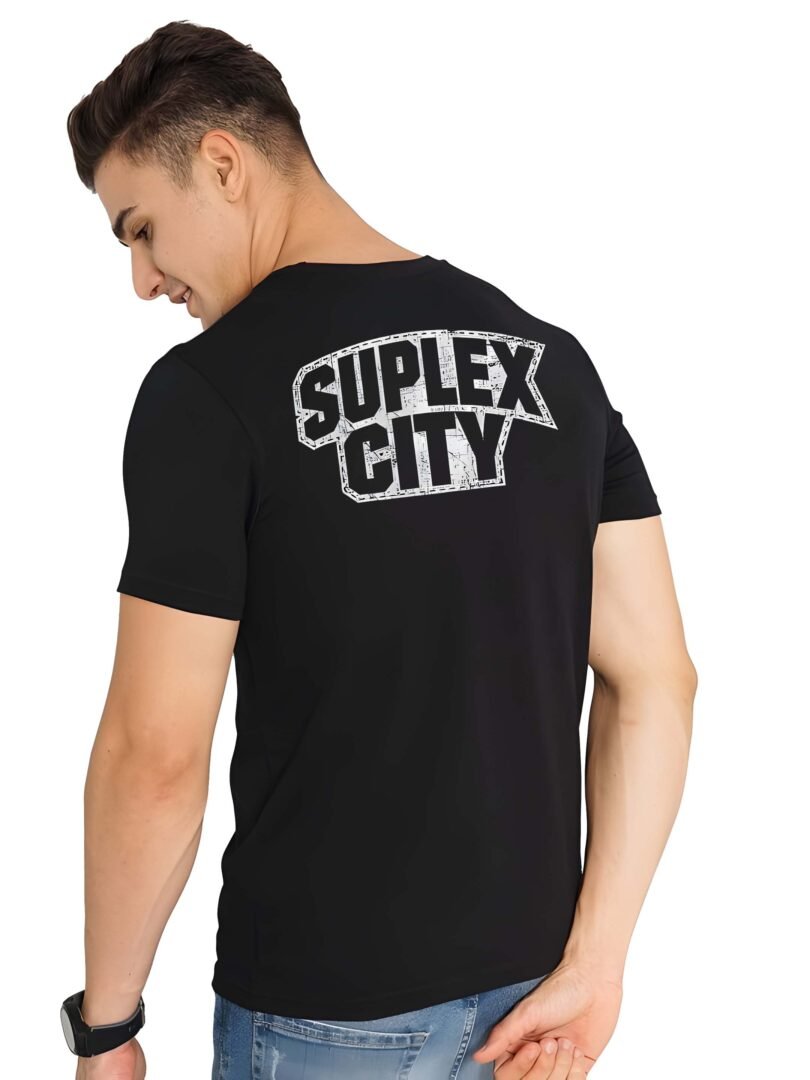 Black Graphic Print Cotton Regular T-Shirt for Men Casual Wear by Just Casual - Image 5
