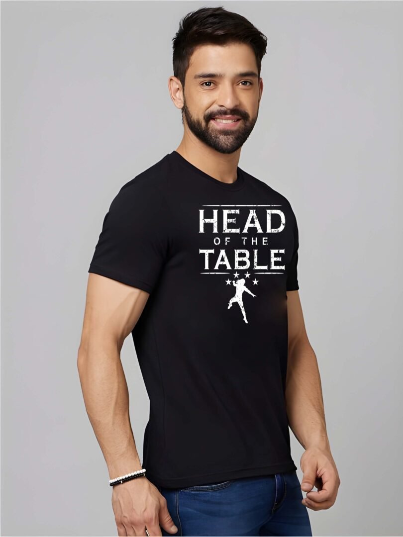 Black Graphic Print Cotton Regular T-Shirt for Men Casual Wear by Just Casual - Image 4