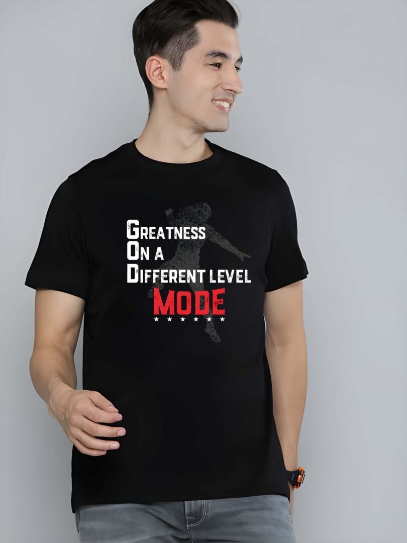 Black Graphic Print Cotton Regular T-Shirt for Men Casual Wear by Just Casual - Image 4