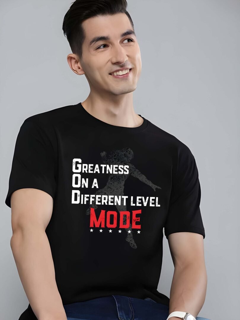 Black Graphic Print Cotton Regular T-Shirt for Men Casual Wear by Just Casual - Image 3