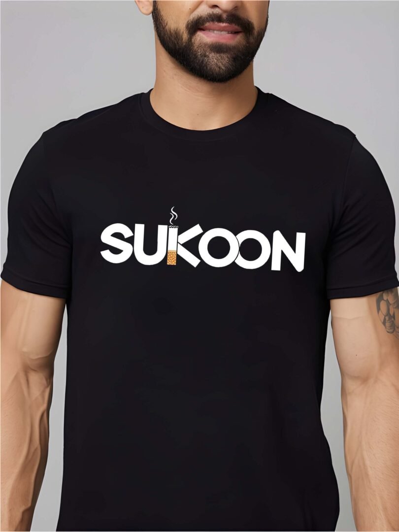 Black Graphic Print Cotton Regular T-Shirt for Men  Casual Wear by Just Casual - Image 3