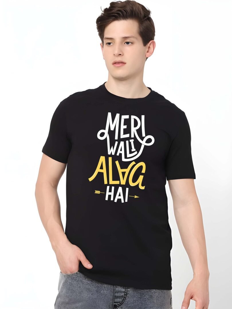 Black Graphic Print Cotton Regular T-Shirt for Men Casual Wear by Just Casual - Image 2