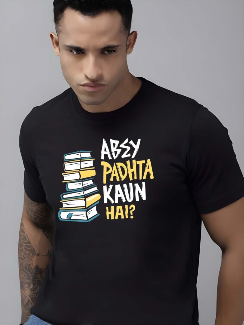 Black Graphic Print Cotton Regular T-Shirt for MenCasual Wear by Just Casual - Image 2
