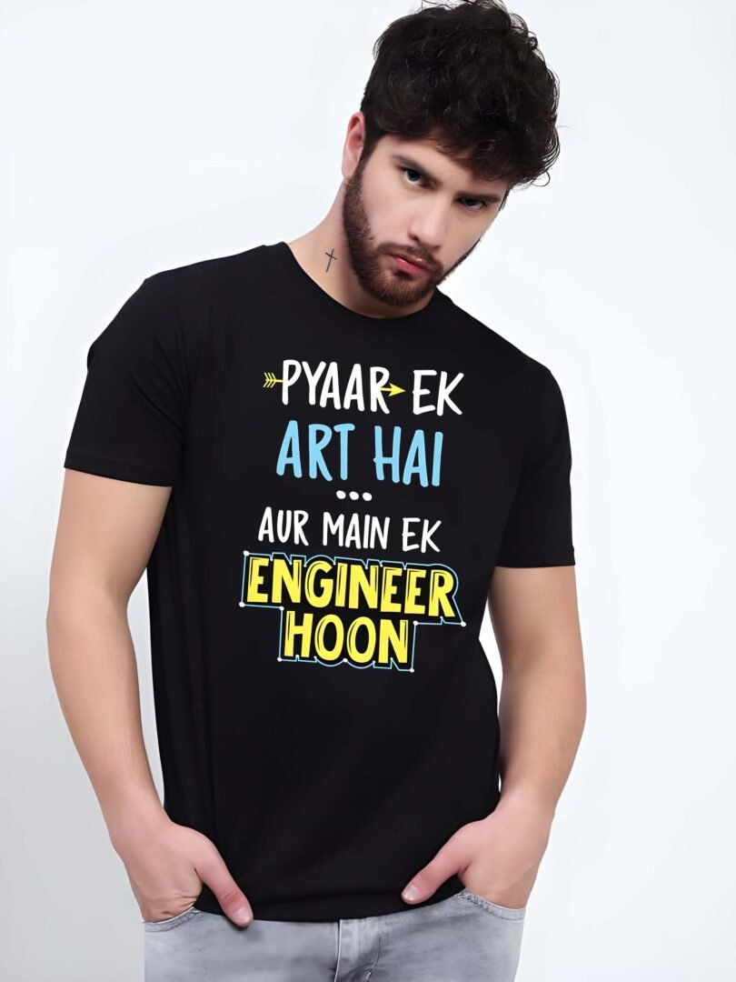 Black Graphic Print Cotton Regular T-Shirt for Men  Casual Wear by Just Casual - Image 4