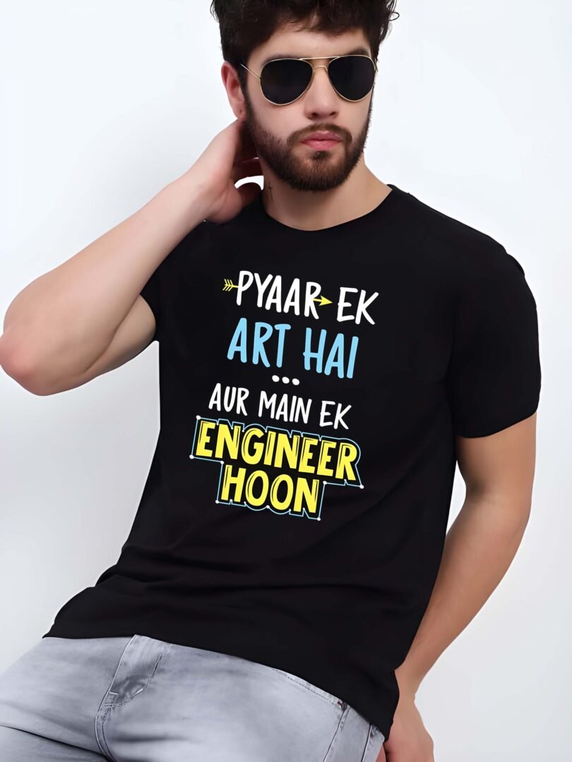 Black Graphic Print Cotton Regular T-Shirt for Men  Casual Wear by Just Casual - Image 2