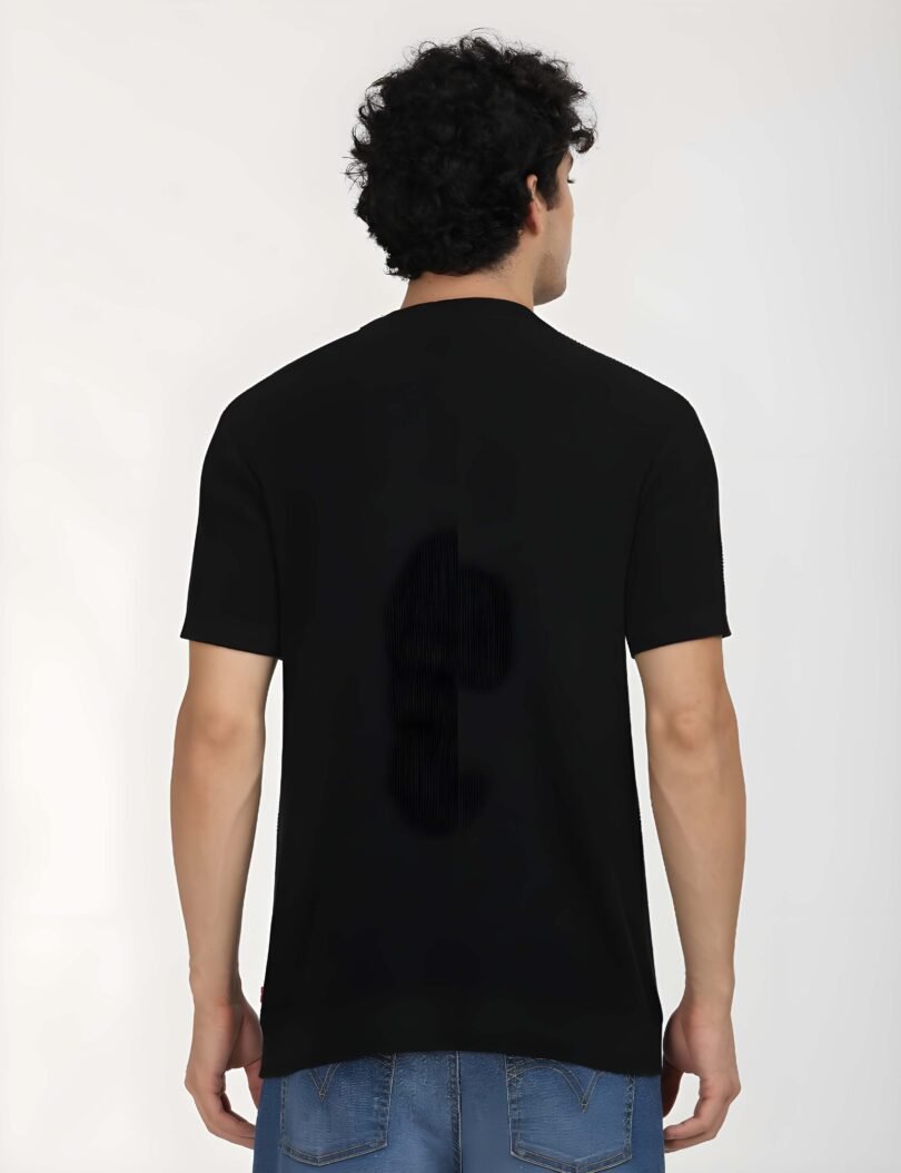 Black Graphic Print Cotton Regular T-Shirt for Men Casual Wear by Just Casual - Image 5