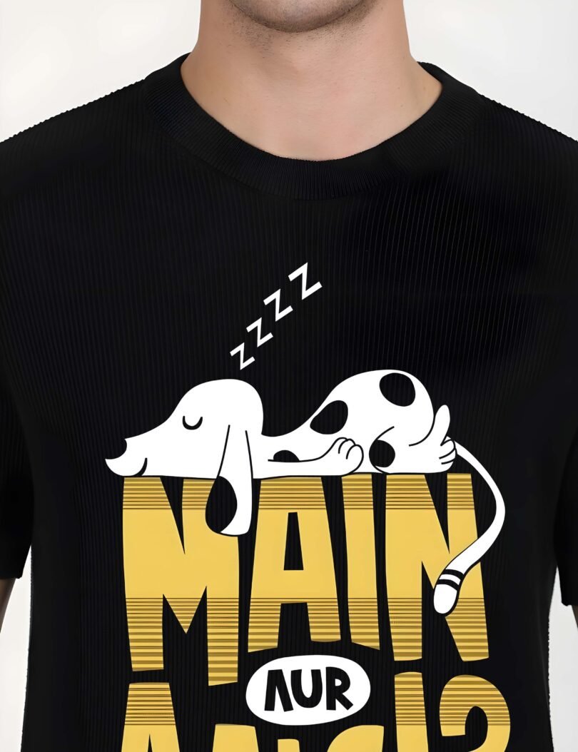 Black Graphic Print Cotton Regular T-Shirt for Men Casual Wear by Just Casual - Image 3