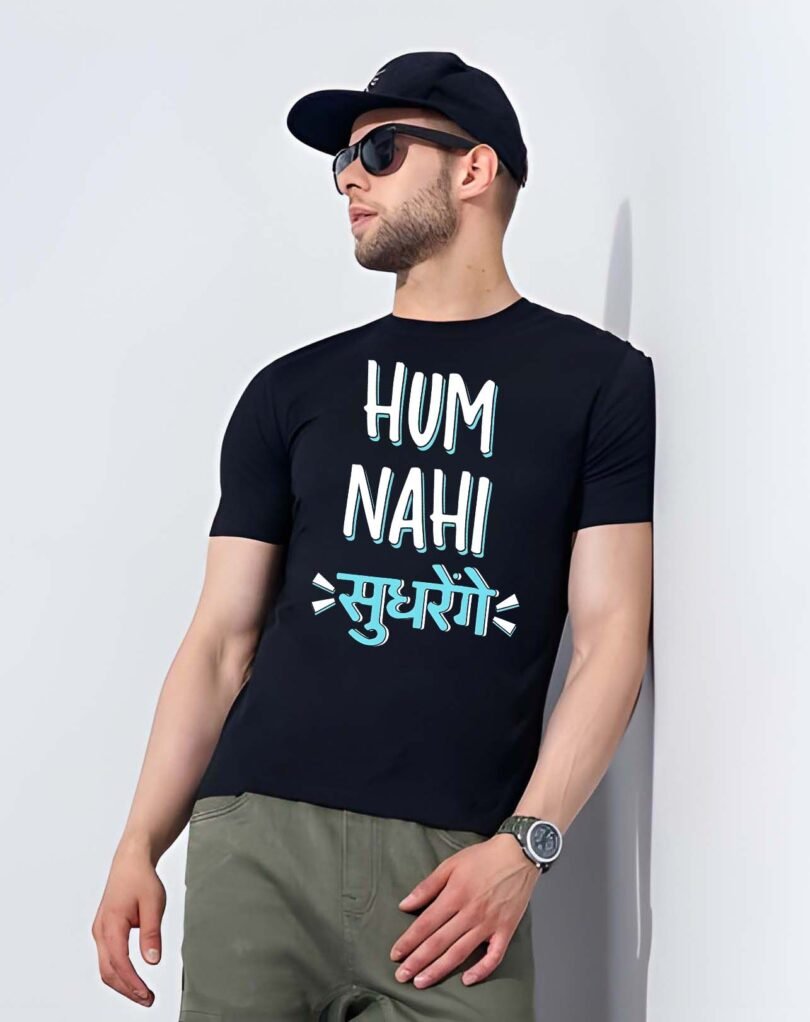 Black Graphic Print Cotton Regular T-Shirt for Men  Casual Wear by Just Casual - Image 3