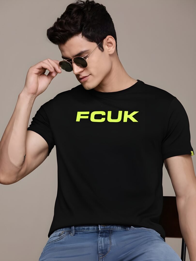 Black Graphic Print Cotton Regular T-Shirt for Men Casual Wear by Just Casual - Image 3