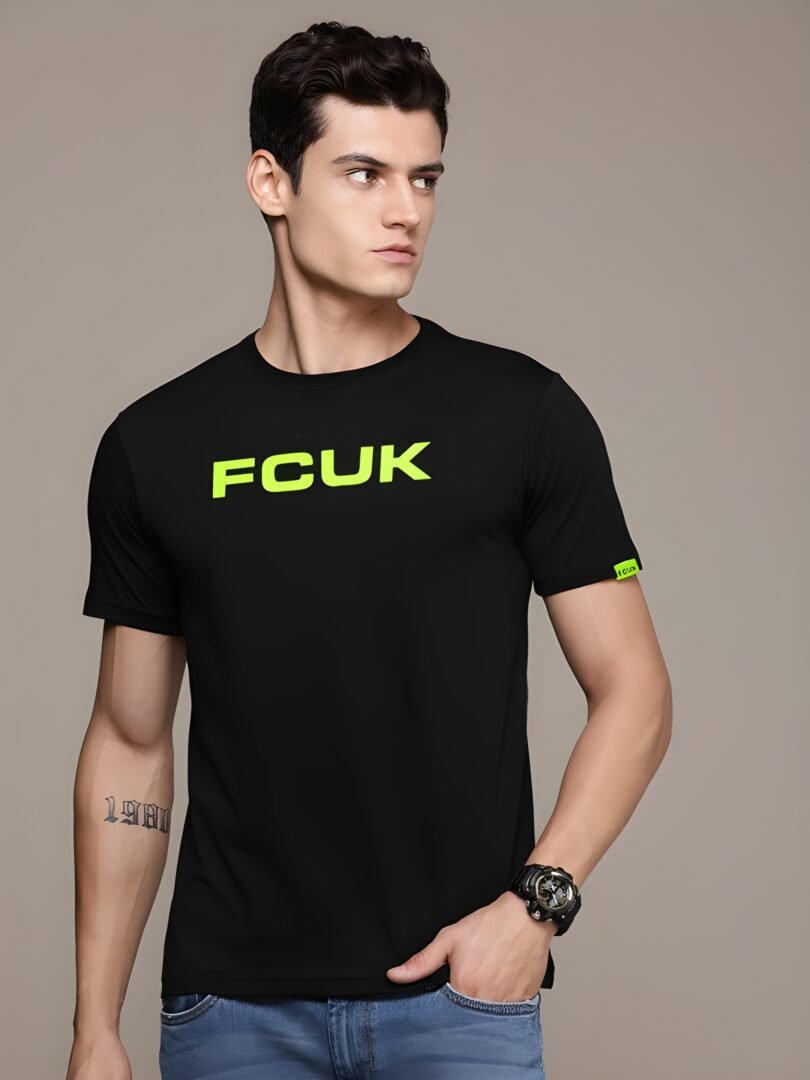 Black Graphic Print Cotton Regular T-Shirt for Men Casual Wear by Just Casual - Image 2