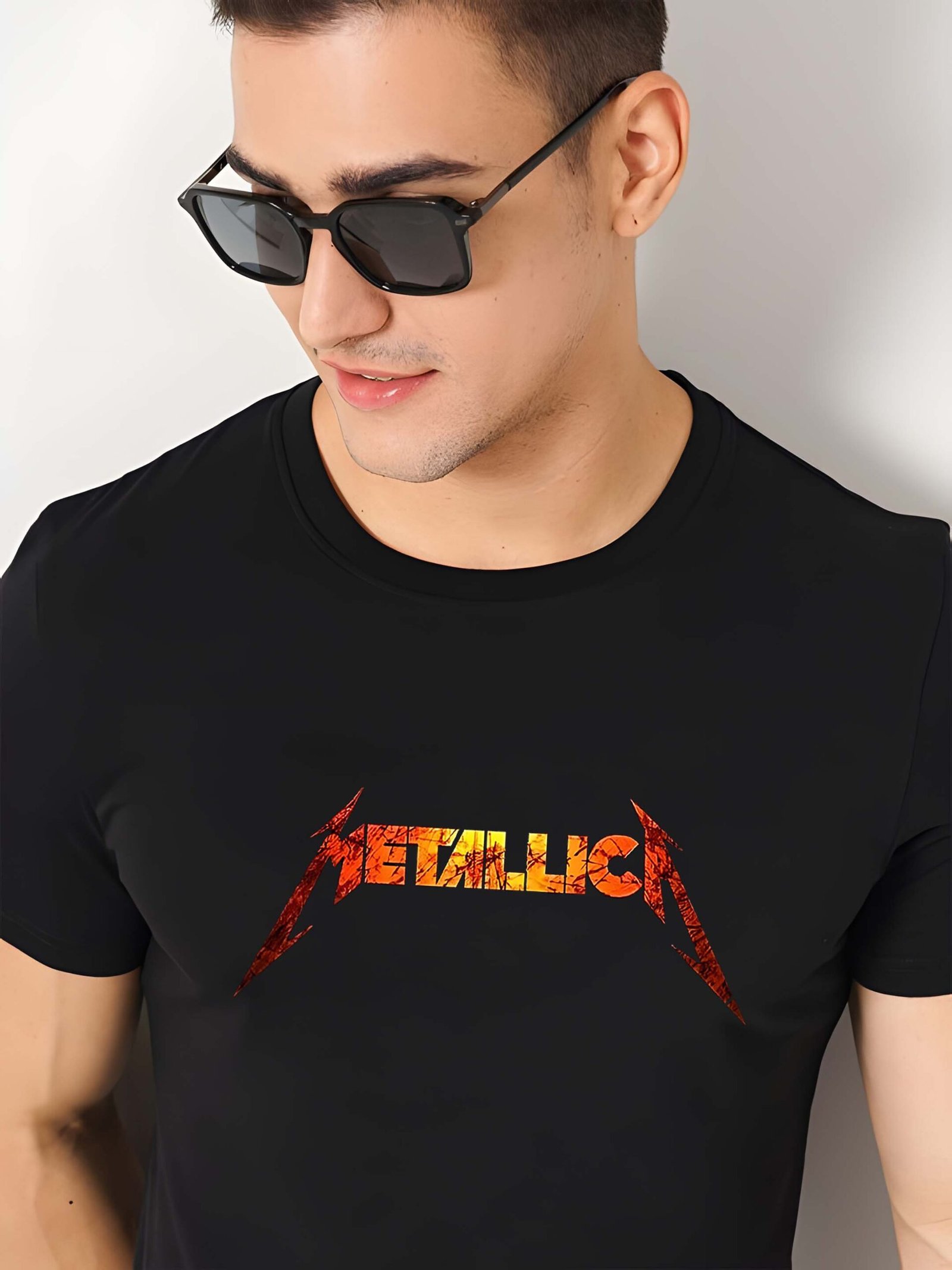 Black Graphic Print Cotton Regular T-Shirt for Men Casual Wear by Just Casual - Image 3
