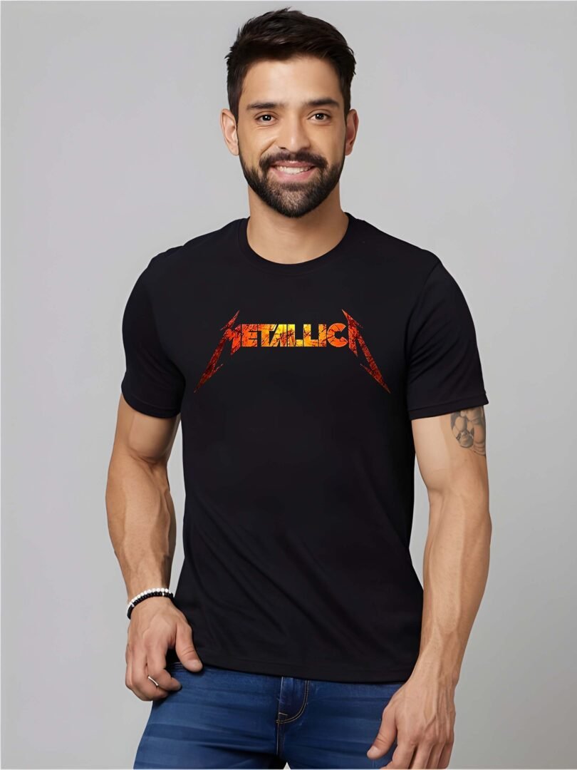 Black Graphic Print Cotton Regular T-Shirt for Men Casual Wear by Just Casual - Image 4